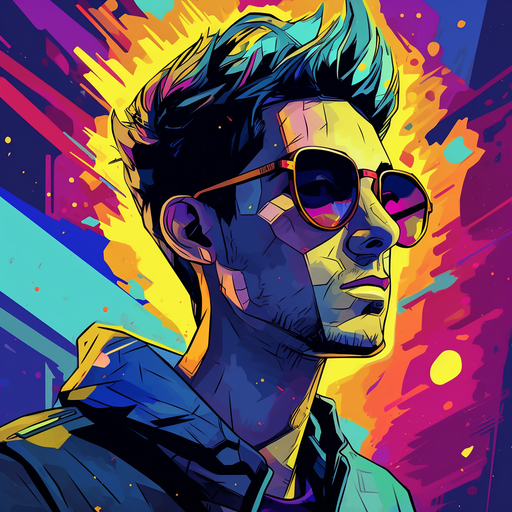 Vibrant, pop art-inspired profile picture representing a cool Discord icon.
