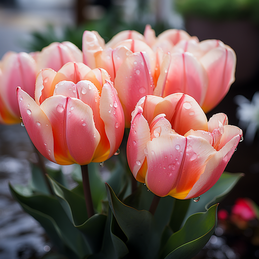 Colorful tulip flower with a natural feel.