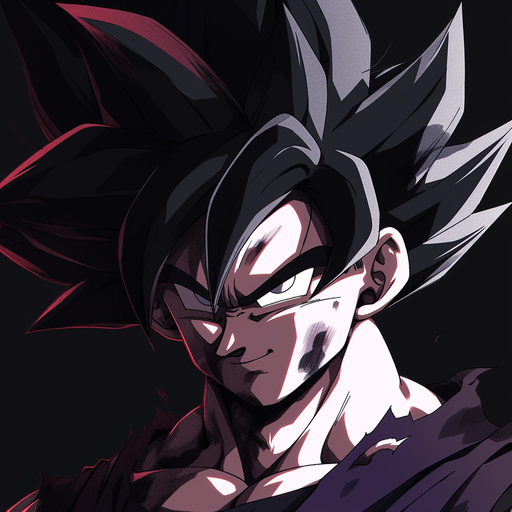 Goku Black, from Dragon Ball Super, in manga-style, in black and white.