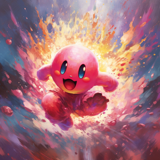 A vibrant red Kirby profile picture.