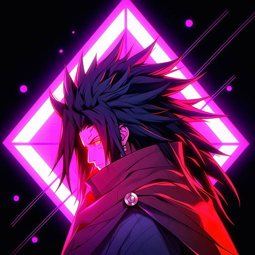 Madara Uchiha wearing vibrant 80's anime style colors in a profile picture.