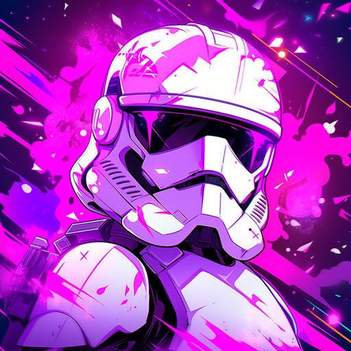 Battle-ready stormtrooper standing amidst galactic war.
