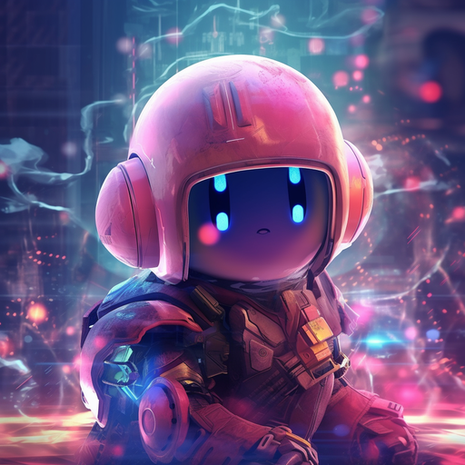 Smiling Kirby with a stylized futuristic design.