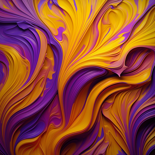 Colorful abstract design featuring shades of purple and yellow.