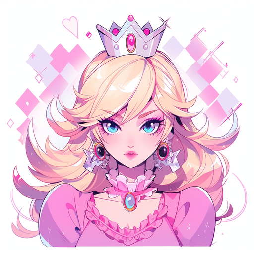 Princess Peach profile picture with a cool and vibrant design.