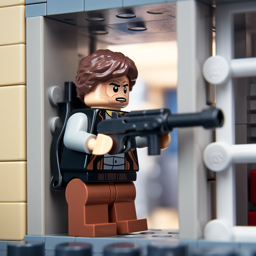 Han Solo firing pistol from spaceship window in Lego Star Wars pfp.