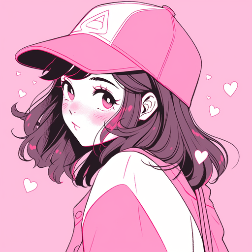 A stylish pink profile picture with clean lines.