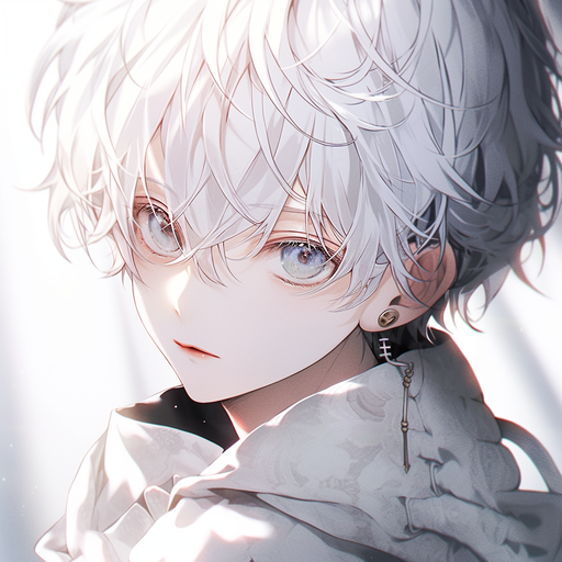 White-haired anime boy with an epic vibe