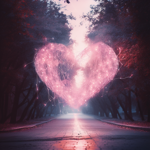 Vibrant heart-shaped pink profile picture with an aesthetic charm.