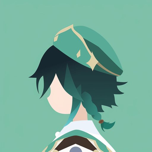 Minimalist vector artwork of Venti, a character from the Genshin Impact video game.