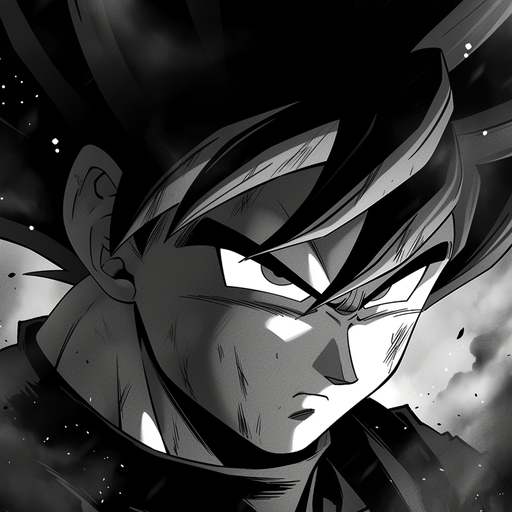 Goku Black, a black and white manga-inspired profile picture from Dragon Ball Super.