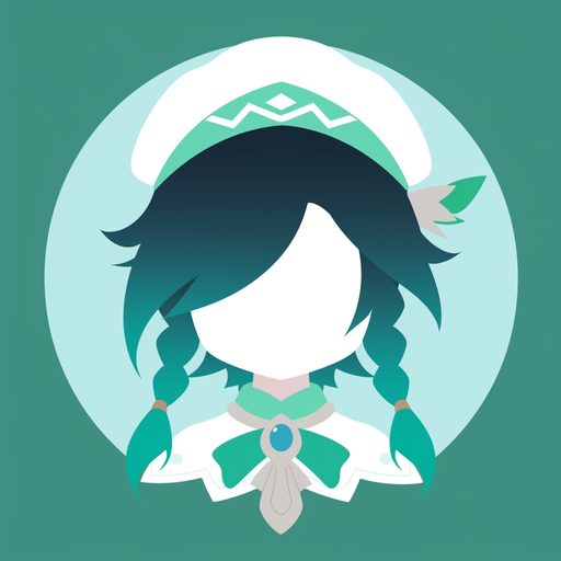 Minimalist vector illustration of Venti, a character from Genshin Impact video game.