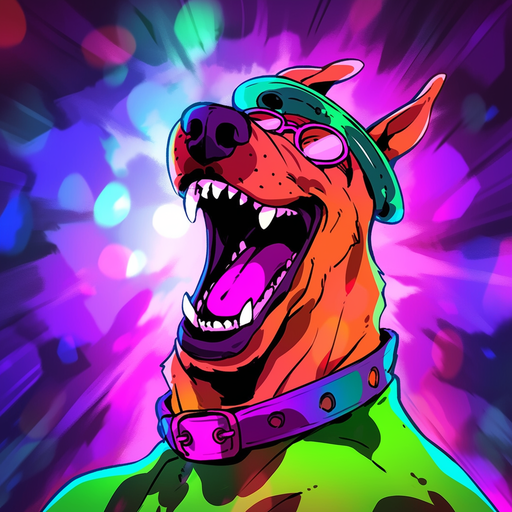 Scooby-Doo cartoon character with vibrant colors.