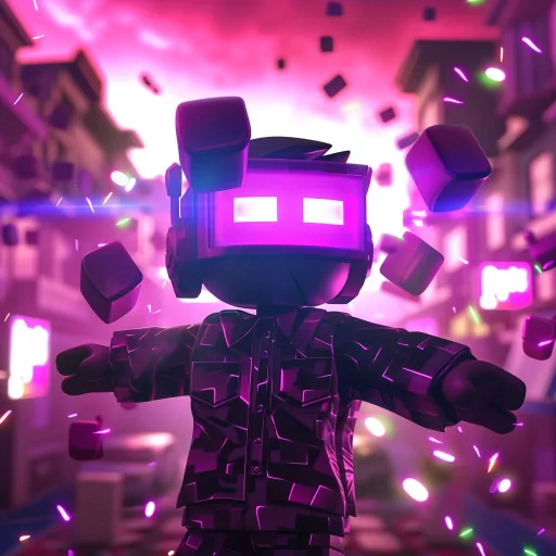 Roblox avatar with glowing visor and festive confetti for a dynamic profile picture.
