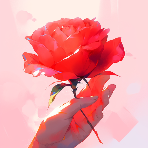 Vibrant rose flower profile picture.