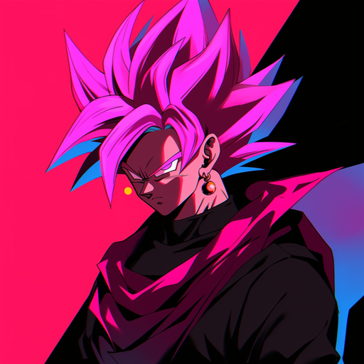 Goku Black artwork with vibrant block colors