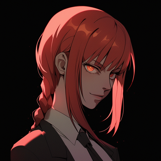 Makima from Chainsaw Man with a cute and aesthetic profile picture.