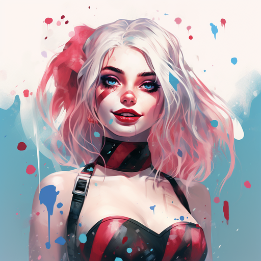 Aesthetic depiction of Harley Quinn from DC Comics