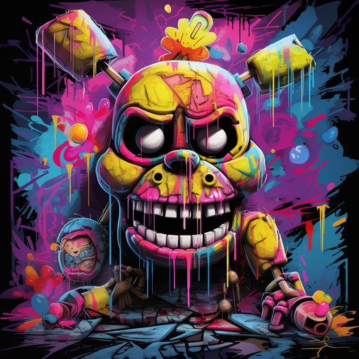 Graffiti-style FNAF profile picture hip and eye-catching