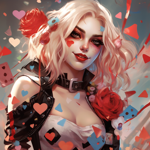 Harley Quinn pfp with an aesthetic touch from DC Comics.