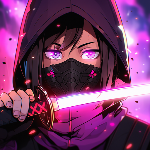 Abstract ninja artwork with vibrant colors and energetic lines portraying a powerful and dynamic figure.