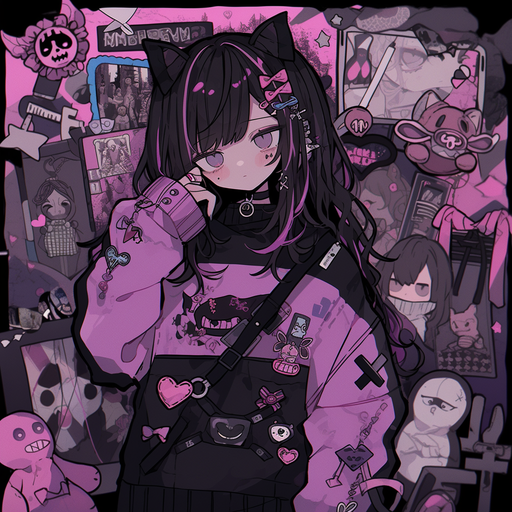 Grunge-inspired profile picture with an e-girl aesthetic.
