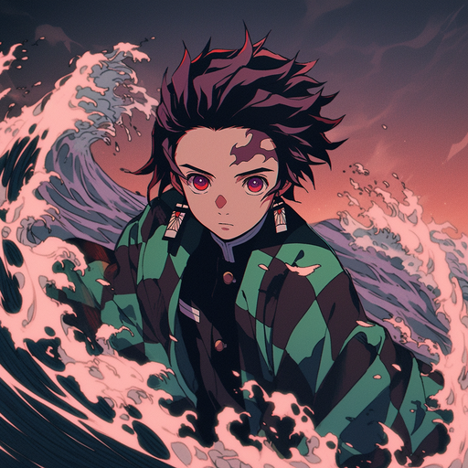 Lofi-style profile picture of Tanjiro Kamado with similar color shades.