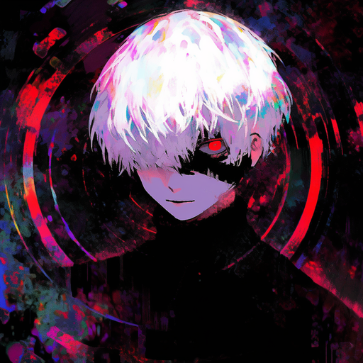 Kaneki Ken from Tokyo Ghoul, a profile picture with vibrant colors.