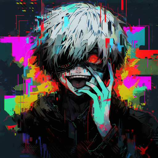 Kaneki Ken from Tokyo Ghoul in a colorful profile picture.