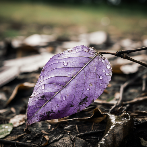 Purple flower closeup with a leaf.