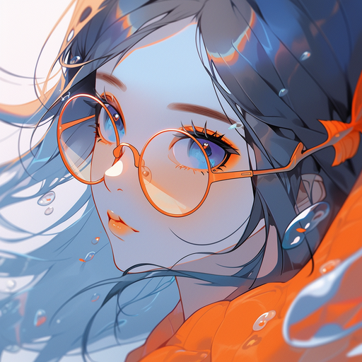 Anime-style illustration with a blue and orange color scheme.
