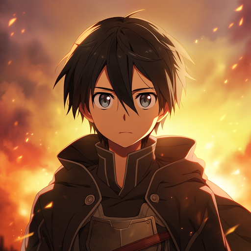 Kirito from Sword Art Online with a distinct style.
