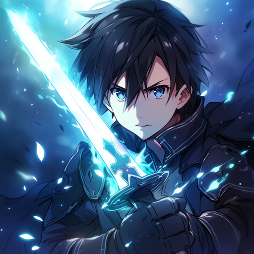 Kirito, the protagonist of Sword Art Online, wearing a stylish avatar.