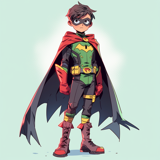 A stylized anime portrayal of Robin from Teen Titans, inspired by Studio Ghibli.