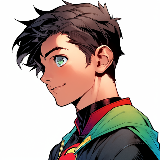 Robin in a vibrant, comic book-style profile picture.