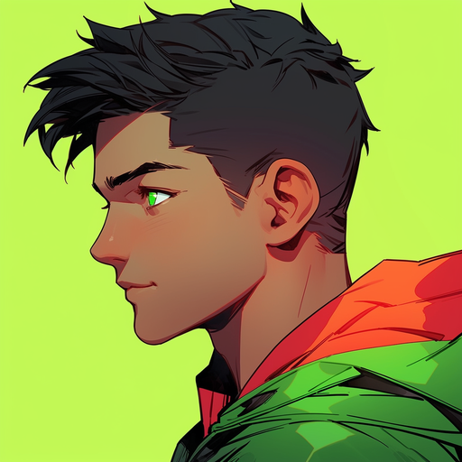 Batman's loyal sidekick, Robin, is portrayed in an artistic comic book style profile picture.