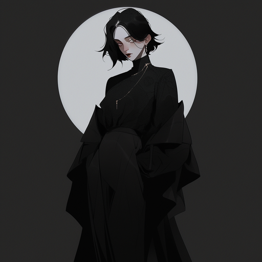 A gothic profile picture in Chiaroscuro style.