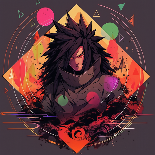 Madara Uchiha in vibrant pop art style.