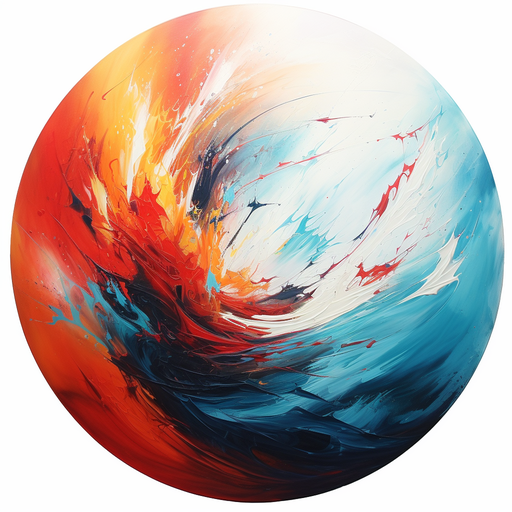 Vibrant abstract round artwork.