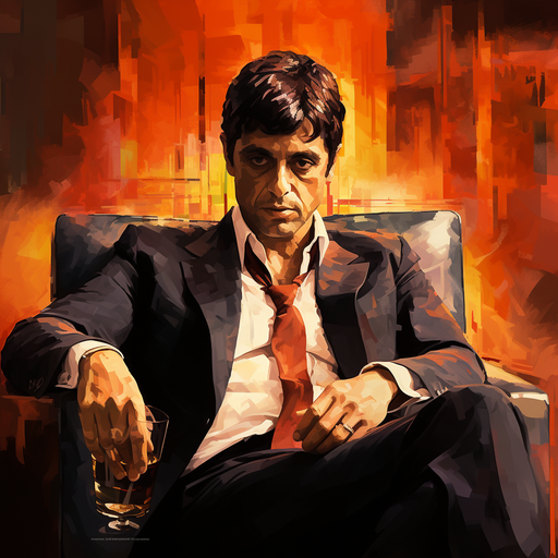 Impressionist-style portrait of Scarface.