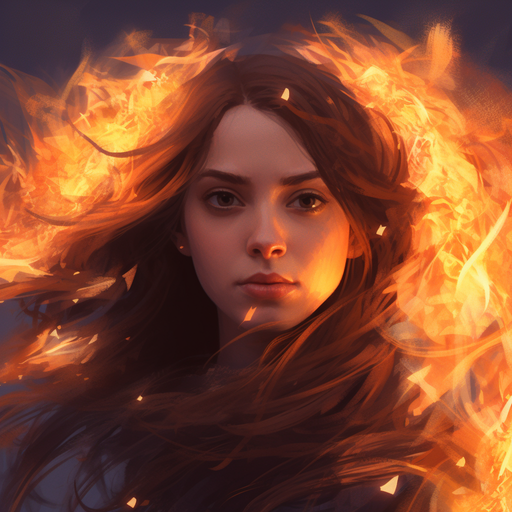 Stylish girl with fiery aesthetic profile picture.