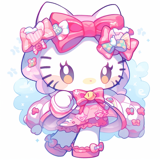 Hello Kitty themed pink profile picture.