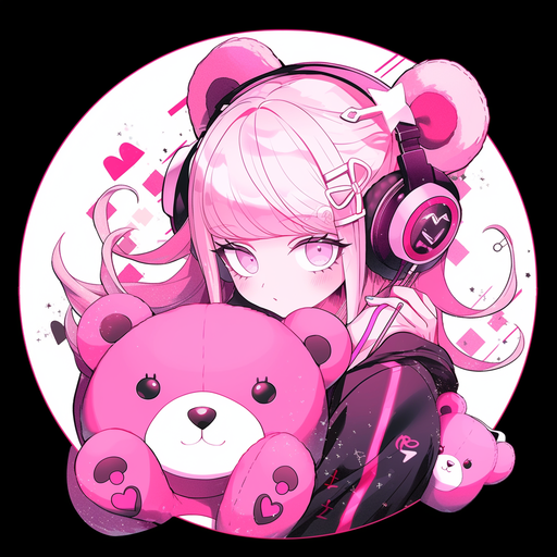 Adorable pink teddy bear profile picture.