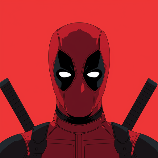 Minimalist vector illustration of Deadpool's profile picture.