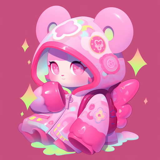 My Melody wearing a vibrant hoodie, creating an aesthetic profile picture (pfp).