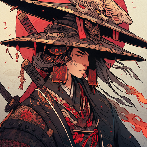 A vibrant and bold samurai artwork.