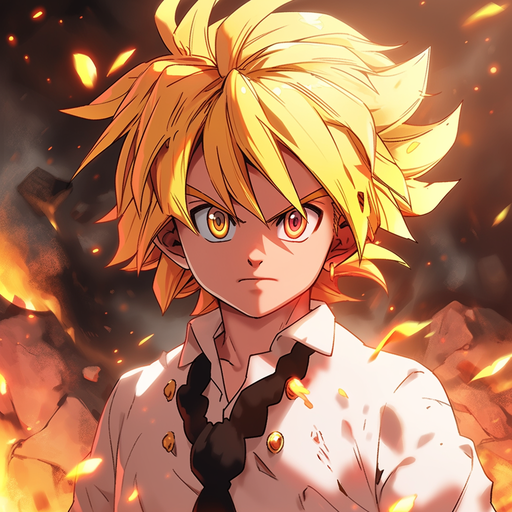 Meliodas, a character from the Seven Deadly Sins anime/manga, in a profile picture style.