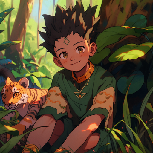 Gon Freecss in a calm Disney-style portrait.