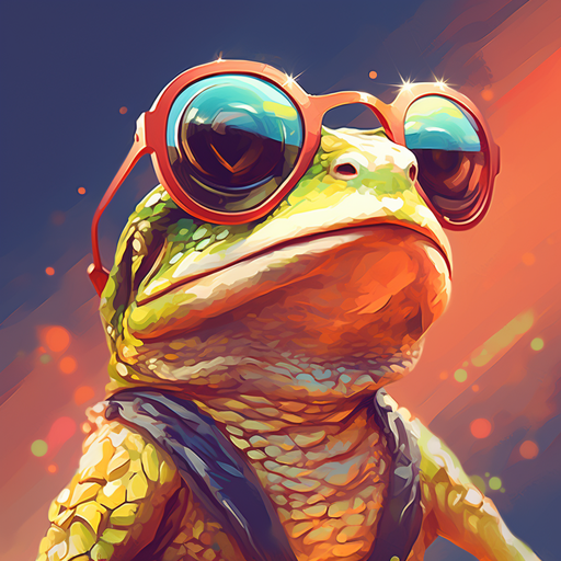 Cool frog wearing sunglasses.
