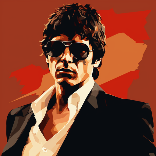 Scarface-inspired minimalist profile picture featuring a black and white design.